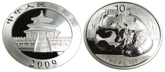 Chinese Panda Silver Bullion Coin - click on image to enlarge