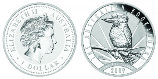 2009 Australian Silver 1 oz Kookaburra Coin - click on image to enlarge