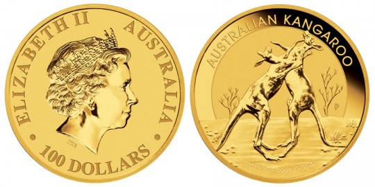 2010 Australian Kangaroo Gold 1 oz Coin - click on image to enlarge