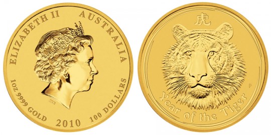 2010 Australian Lunar Gold Coin - click on image to enlarge