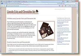 Lincoln Coin & Chronicles Set Site