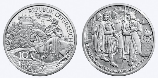 Richard the Lionheart coin (Austrian Mint images) Richard the Lionheart coin - click on image to enlarge