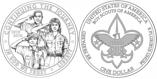 Boy Scouts of America Commemorative Coin Designs - Click to Enlarge