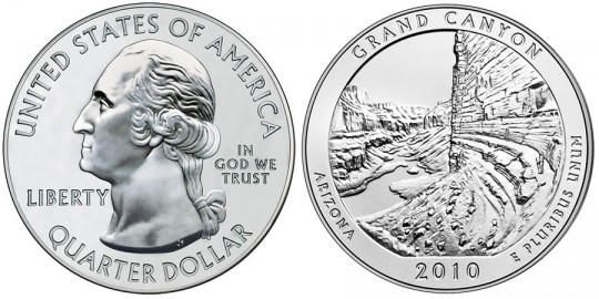 2010 Grand Canyon Silver Uncirculated Coin (US Mint images) 2010 Grand Canyon Silver Uncirculated Coin (US Mint images)
