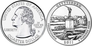 2011 Gettysburg Silver Uncirculated Coin (US Mint images)