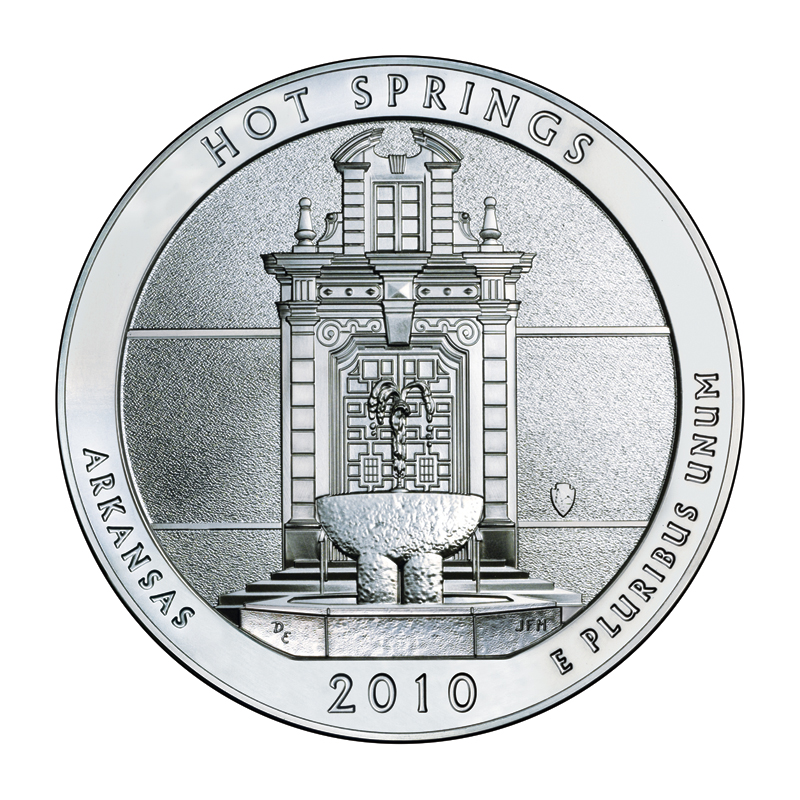 2010 Hot Springs 5 oz Silver Coin (US Mint image)