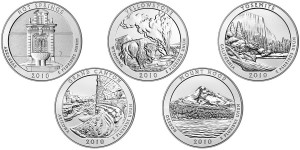 2010 America the Beautiful Silver Uncirculated Coins (US Mint images)