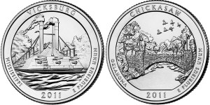 2011 Vicksburg & Chickasaw America the Beautiful Quarters (US Mint images)