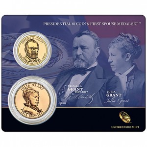 Grant Presidential $1 Coin and First Spouse Medal Set (US Mint image)