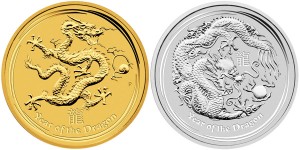 2012 Australian Lunar – Year of the Dragon Gold and Silver Bullion Coins