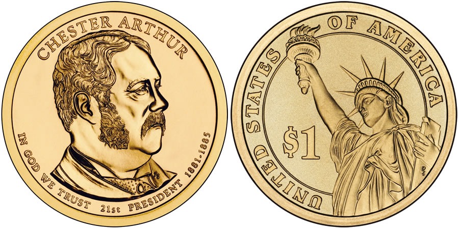 Chester A Arthur Presidential 1 Coin World Mint Coins