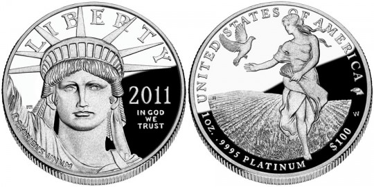 American Eagle Platinum Proof Coin (2011 Version Shown) (US Mint images) American Eagle Platinum Proof Coin (2011 Version Shown) (US Mint images)