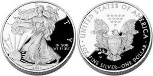 American Eagle Silver Proof Coin (2011 Version Shown) (US Mint images)