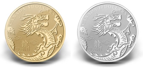 Royal Canadian Mint's Year of the Dragon Gold and Silver Coins (Royal Canadian Mint images) Royal Canadian Mint's Year of the Dragon Gold and Silver Coins (Royal Canadian Mint images)