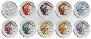 2012 Year of the Dragon Ten-Coin Set (Perth Mint images)