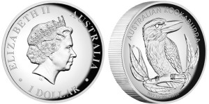 2012 Australian Kookaburra 1 oz Silver Proof High Relief Coin