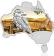 Map-Shaped Kookaburra Silver Coin Map-Shaped Kookaburra Silver Coin