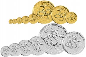 2013 Year of the Snake Gold and Silver Bullion Coins (Perth Mint images)