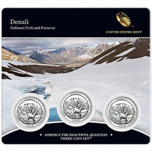 2012 Denali National Park America the Beautiful Quarters Three-Coin Set