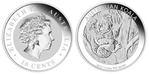 2013 Australian Koala 1_10 Oz Silver Coin
