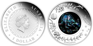 2013 Australian Opal Kangaroo Silver Proof Coin