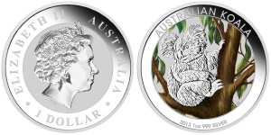 2013 Australian Outback - Koala 1 oz Silver Colored Coin