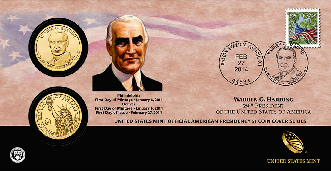 S Warren Harding Presidential Proof Dollar Roll 20 US Coins 2014